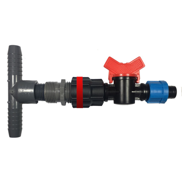 BluSoak Adapter w/ Valve and 1/2" tee for 100-200' (red) 1